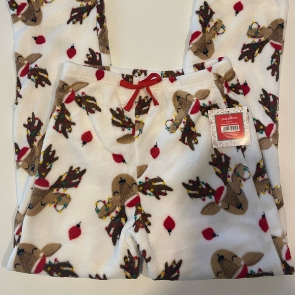 SOFT & COZY UNISEX CHRISTMAS REINDEER LOUNGE PANTS NEW WITH TAGS